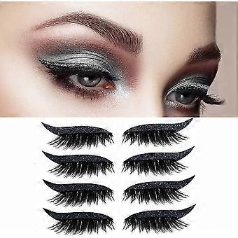 Eyeliner Eyelash Stickers, Reusable Eyeliner Stickers, Eyeliner Stickers, 4 Pairs Self-adhesive Self-adhesive Eyeliner Makeup Sticker
