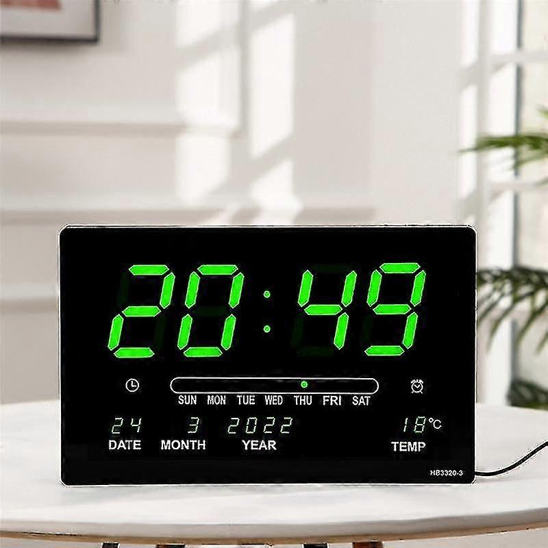 Led Perpetual Calendar Electronic Clock Digital Wall Clock White