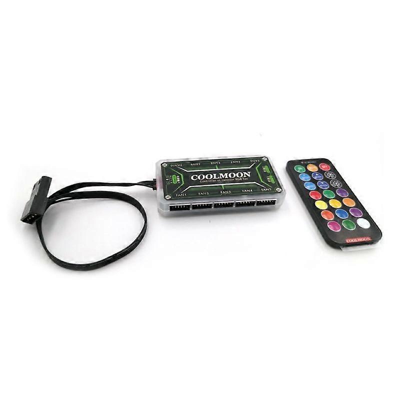 LED RGB Light Color-changing Cooling Fan Remote Controller Computer Accessory