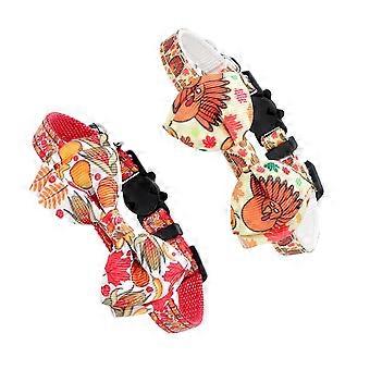 Pet Dog Collar Orange Thanksgiving Collar for 2Pcs Party Use