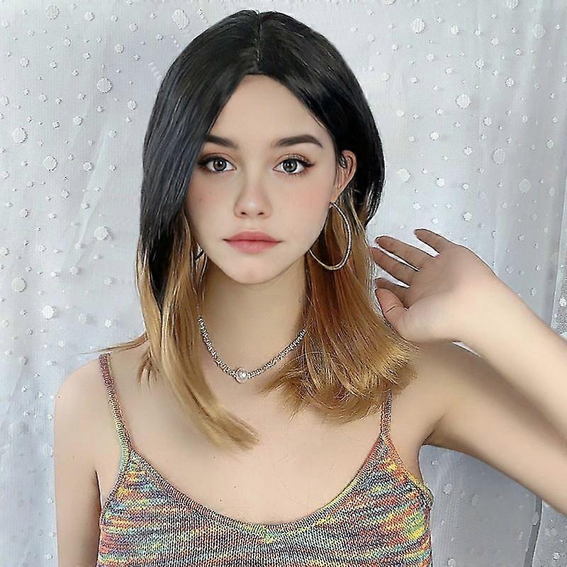 Women's gradient center-parted shoulder-length wig