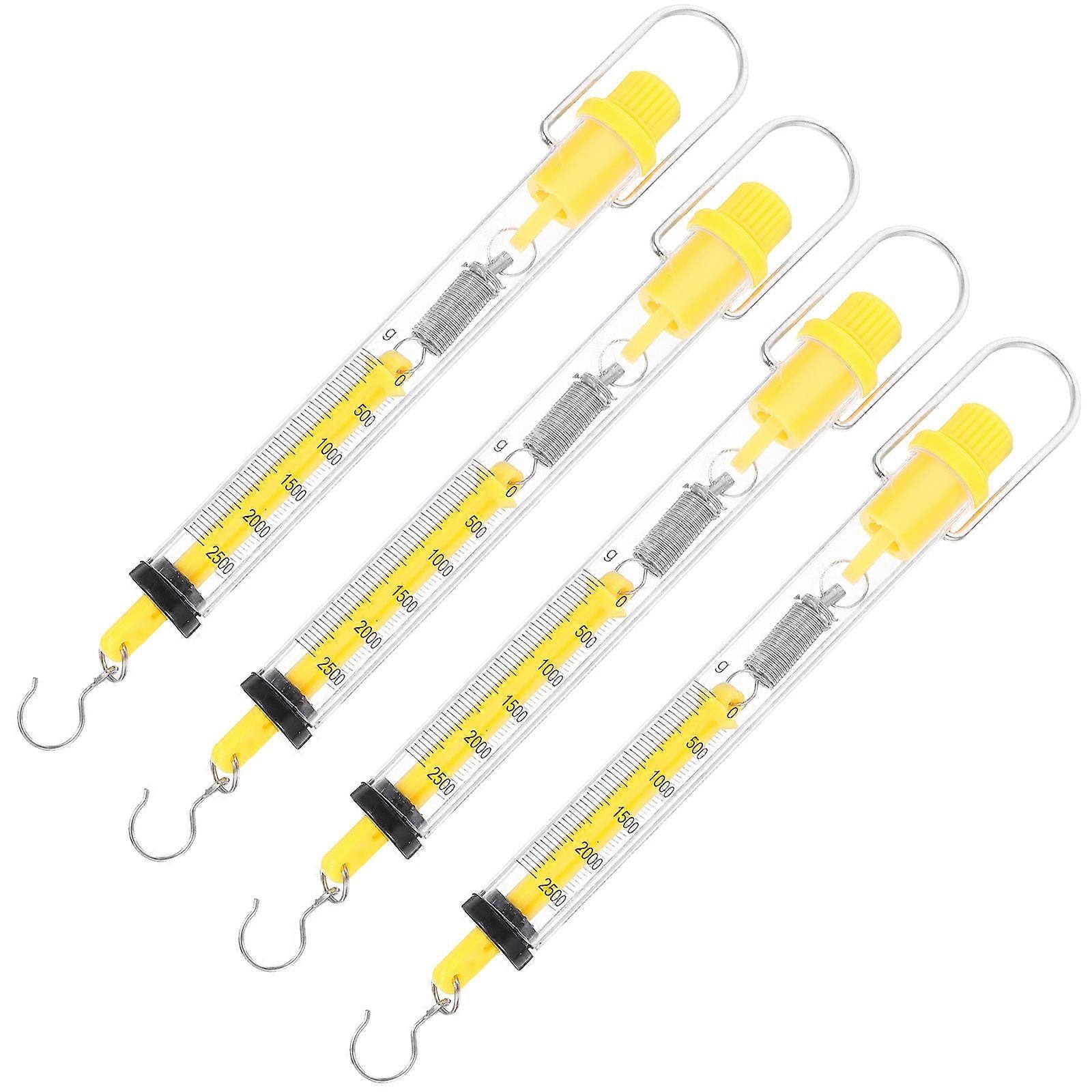 4Pcs Spring Scale Tubular Spring Scale Newton Force Meter Dynamometer Hook Scale
