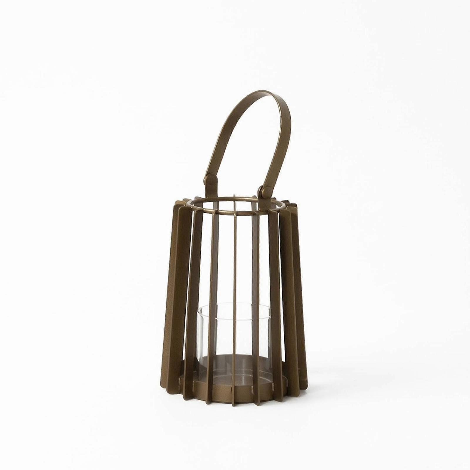 Lantern with Glass Insert Open Frame Wire Cage Lantern Decorative Cage Candle