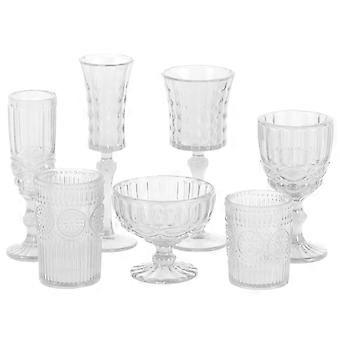 Miniatur-Trinkbechermodelle zur Dekoration, 7-teiliges Set transparenter Mini-Kunststoffbecher