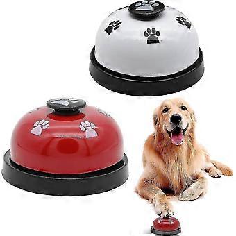 2 Pcs Pet Doorbells, Dog Potty Training Bells + Press Bells for Cats Dogs, White Red