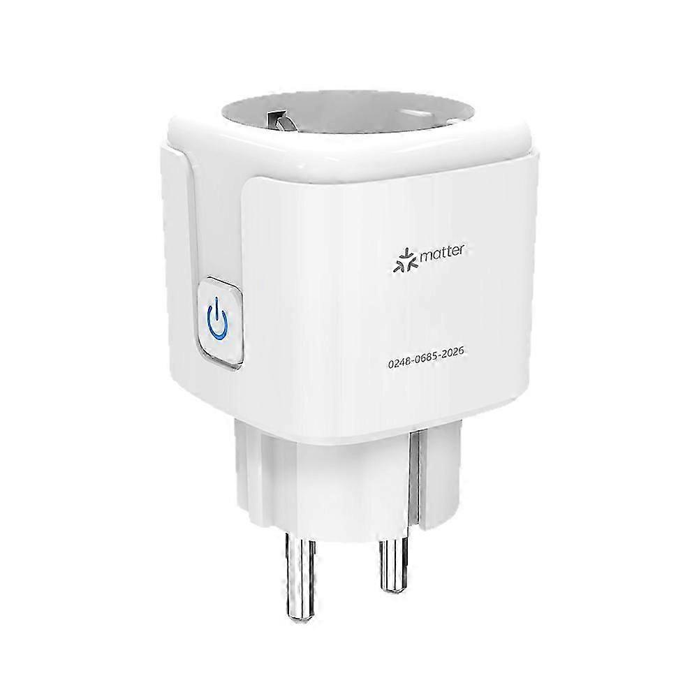 Tuya Matter Smart Plug Outlet with Voice Control Timer Function Smart Socket Outlet 16A with Metering EU Plug