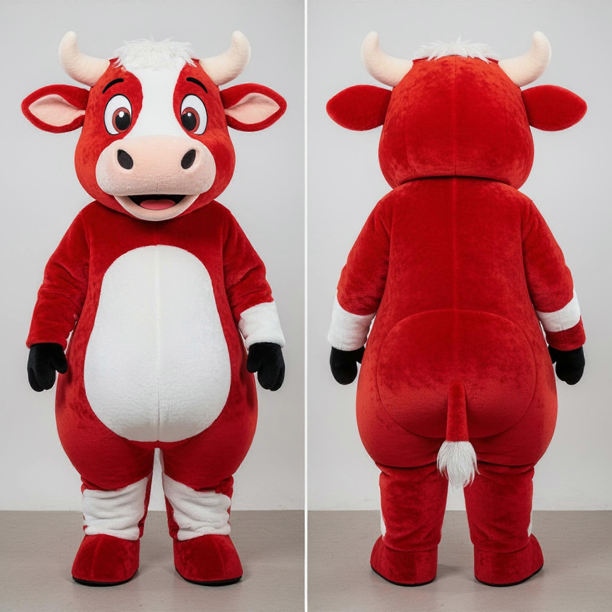 MASTICOT Red Spotted Hereford Cow Mascot