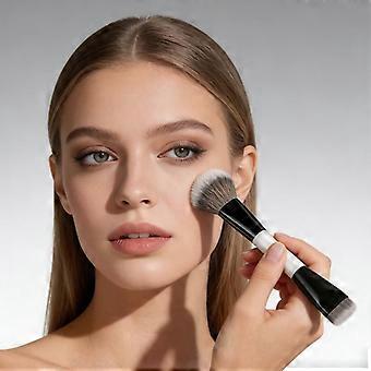 Dual Ended Makeup Brush With Soft Dense Bristles For Foundation Contour Blush Perfect For Daily Makeup Travel Use