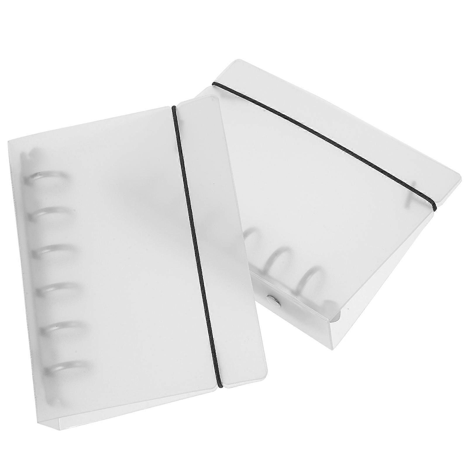 Active Notebook Binder for Storage Use 2Pcs Clear Office White Shell