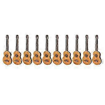 10Pcs Guitarra em miniatura requintado bonito realista portátil de madeira dollhouse modelo de guitarra para 1/12 1/6 casas de bonecas