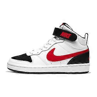 Nike Court Borough Mid 2 White University Red GS CD7782-110