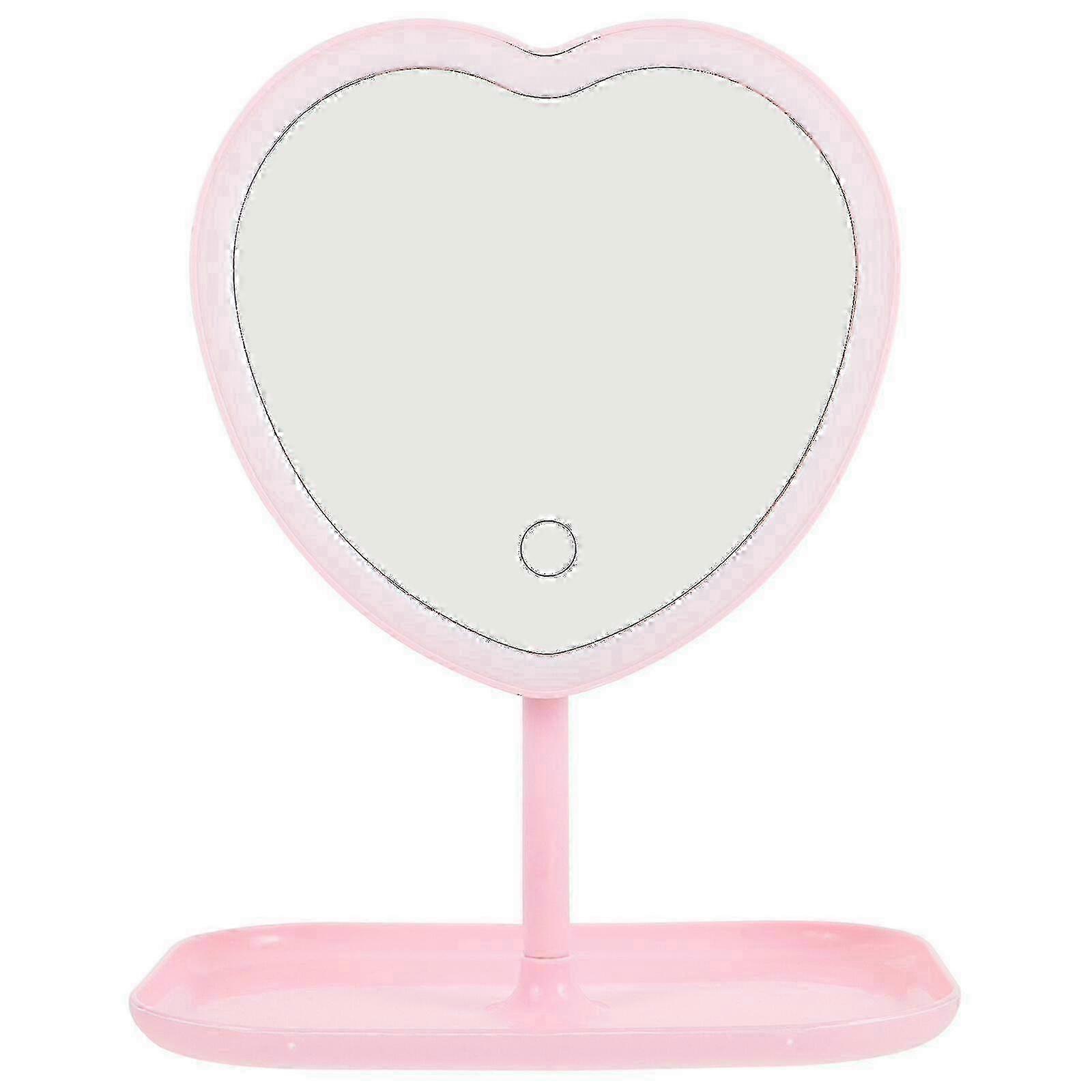 Heart-Shaped LED Makeup Mirror USB Rechargeable