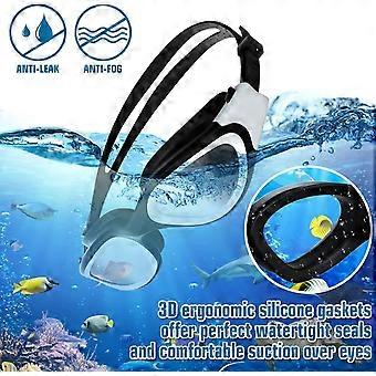 White Polarized Swimming Goggles, Anti Fog Anti UV Waterproof Clear Vision Easy Adjustment Soft Bridge, for Men Women Adults Teens-HH