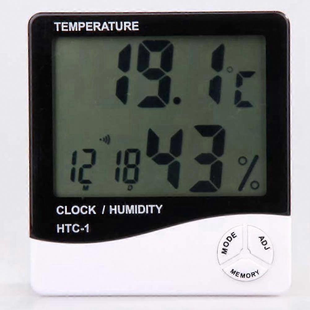 Monitor Temperature and Humidity with Digital LCD White Meter and Thermometer