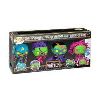 Collectible Funko Pop Marvel What If Zombie Blacklight Vinyl Figure Pack Of 4