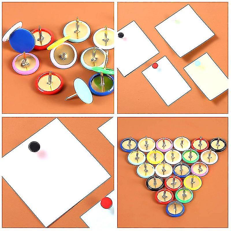 300pcs Of 12 Colors Color Plastic Coated Pushpins Flat Head Pushpins Cork Board Office