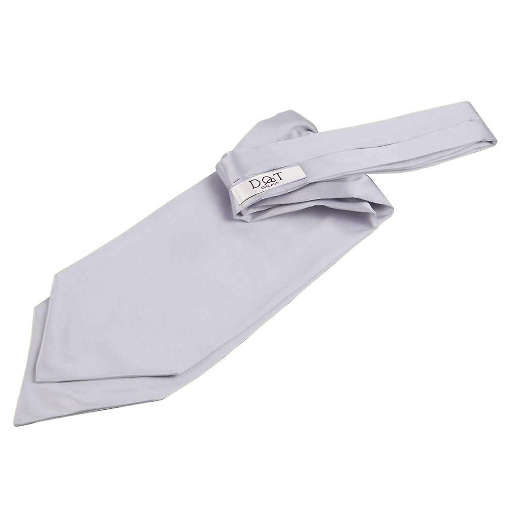 Silver Plain Satin Self-Tie Wedding Cravat