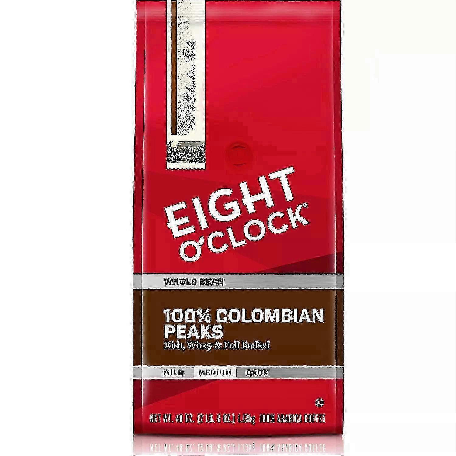 Eight O'clock Whole Bean Colombian Coffee, Medium Roast, 40 Oz