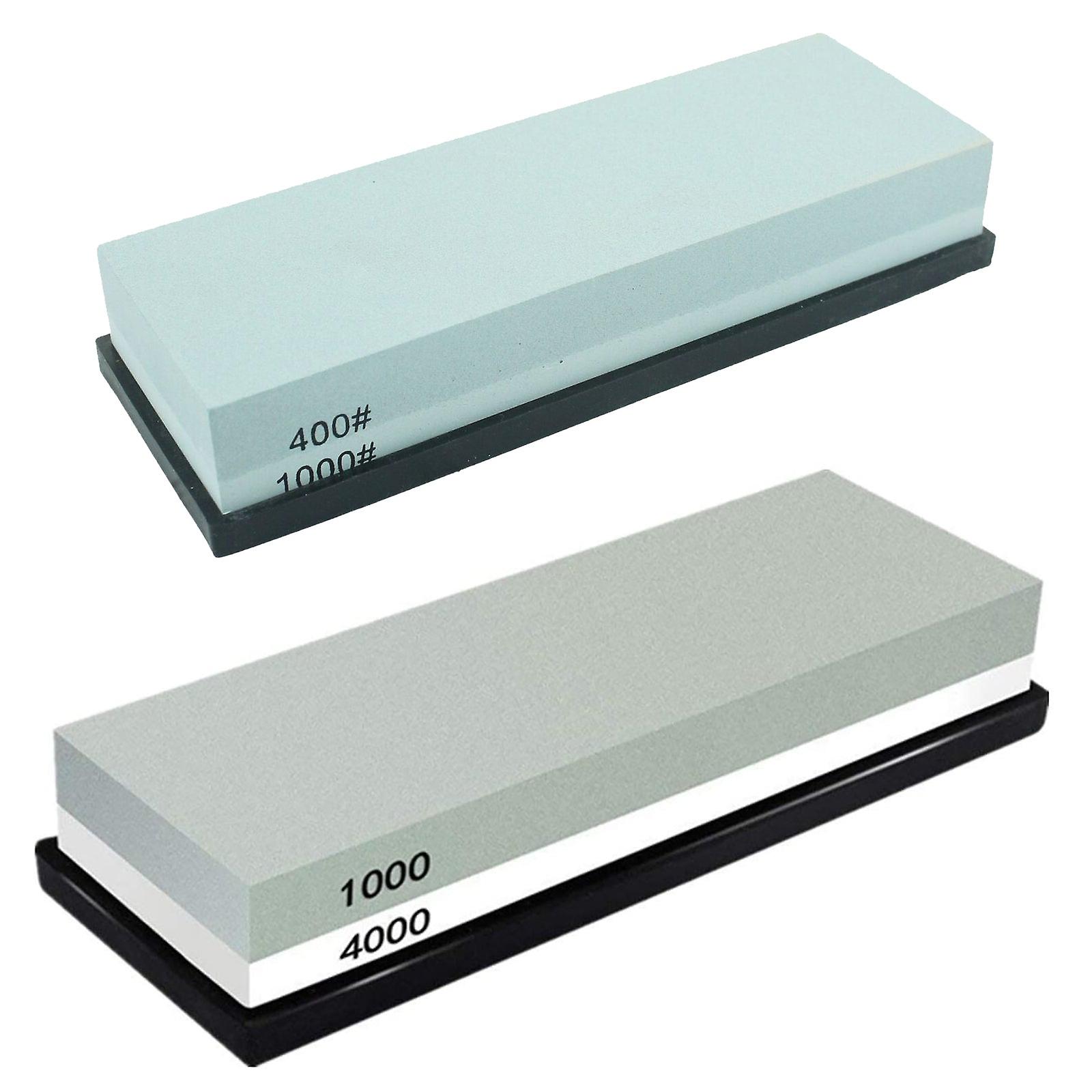 400/1000+1000/4000 Dual Whetstone Set Knife Sharpening Water Stone Wet Sharpener With Non-slip Stand Holder