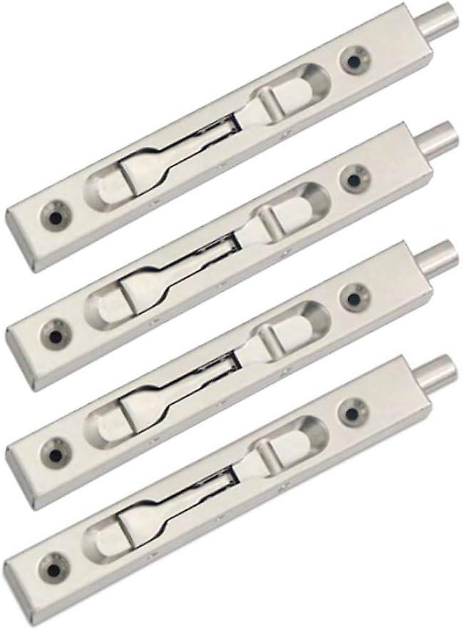 Pack (2 Pairs) Door Flush Bolt Latch Slide Lock, Concealed Bolt Securi