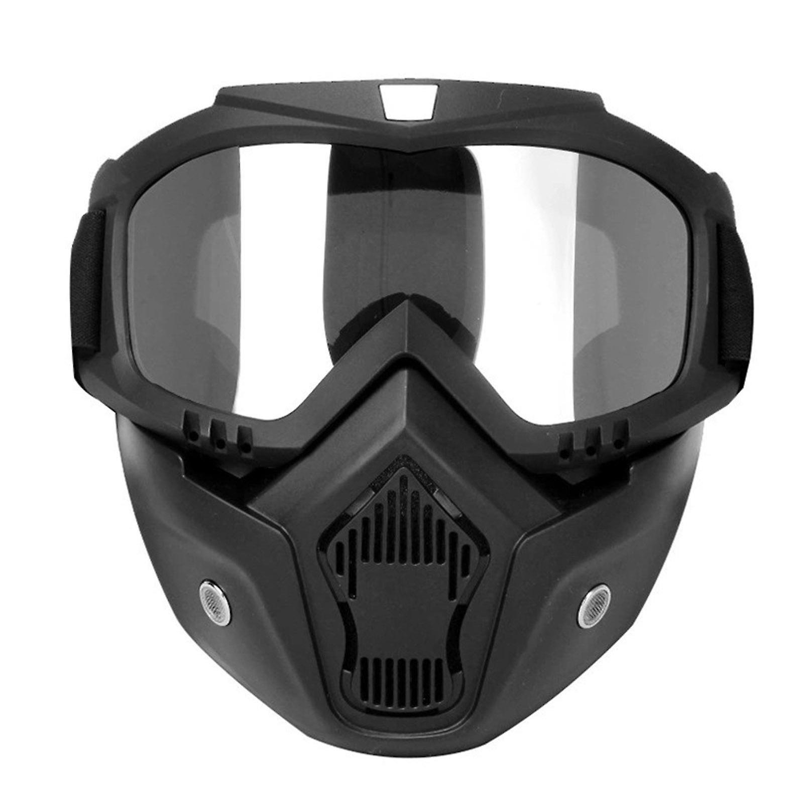 Mortorcycle Face Mask Goggles with Mouth Filter for Open Face Helmet Motocross Eye