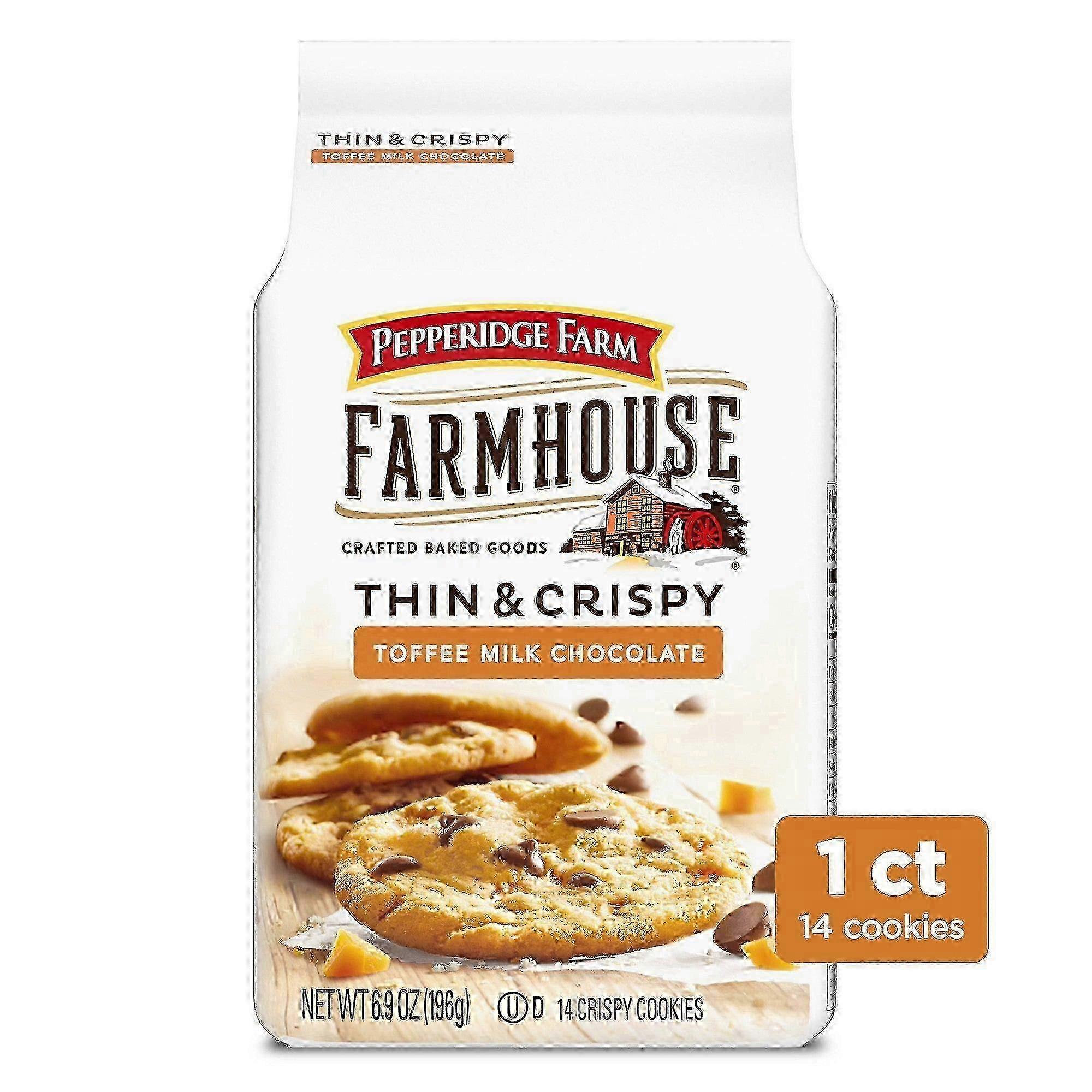 Pepperidge Farm Farmhouse بسكويت شوكولاتة التوفي بالحليب الرقيق والمقرمش ، 6.9 أونصة