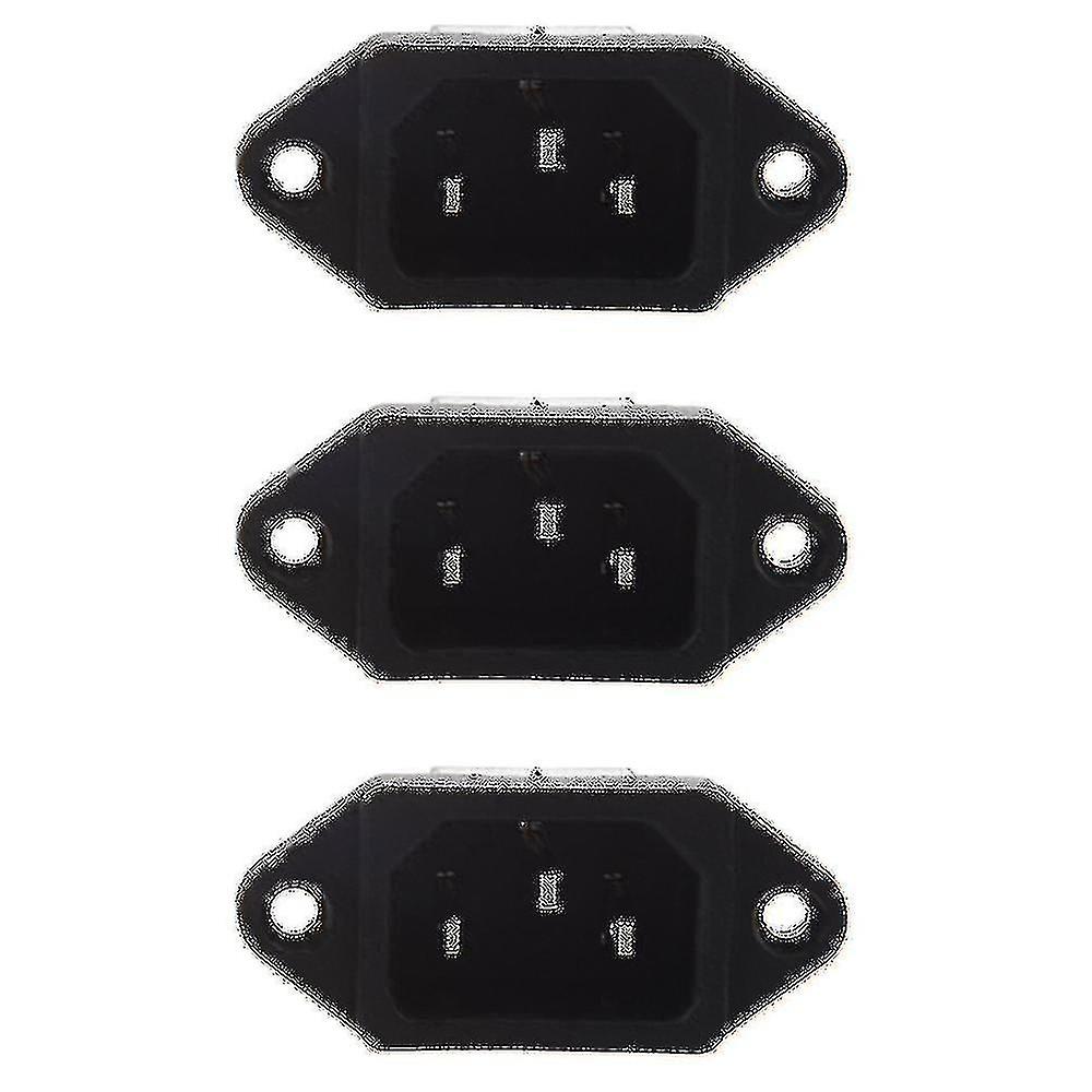 3x Iec 320 C14 Male Plug 3 Pins Pcb Panel Power Inlet Socket Connector