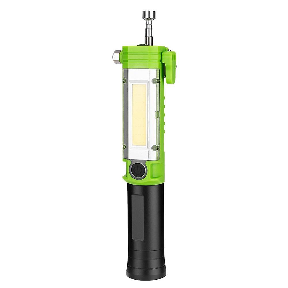 Magnetic Cob Led Work Light Torch With Safety Hammer, Cutter, Escape Rescue Window Breaker, And Pick Up Tool