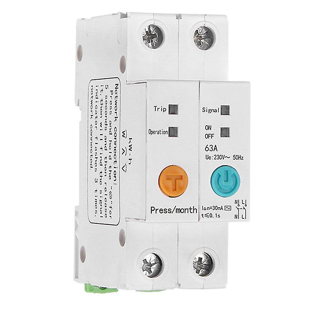Single Phase Din Rail Wifi Smart Energy Meter Leakage Protection Remote Read Kwh Meter Wattmeter Vo