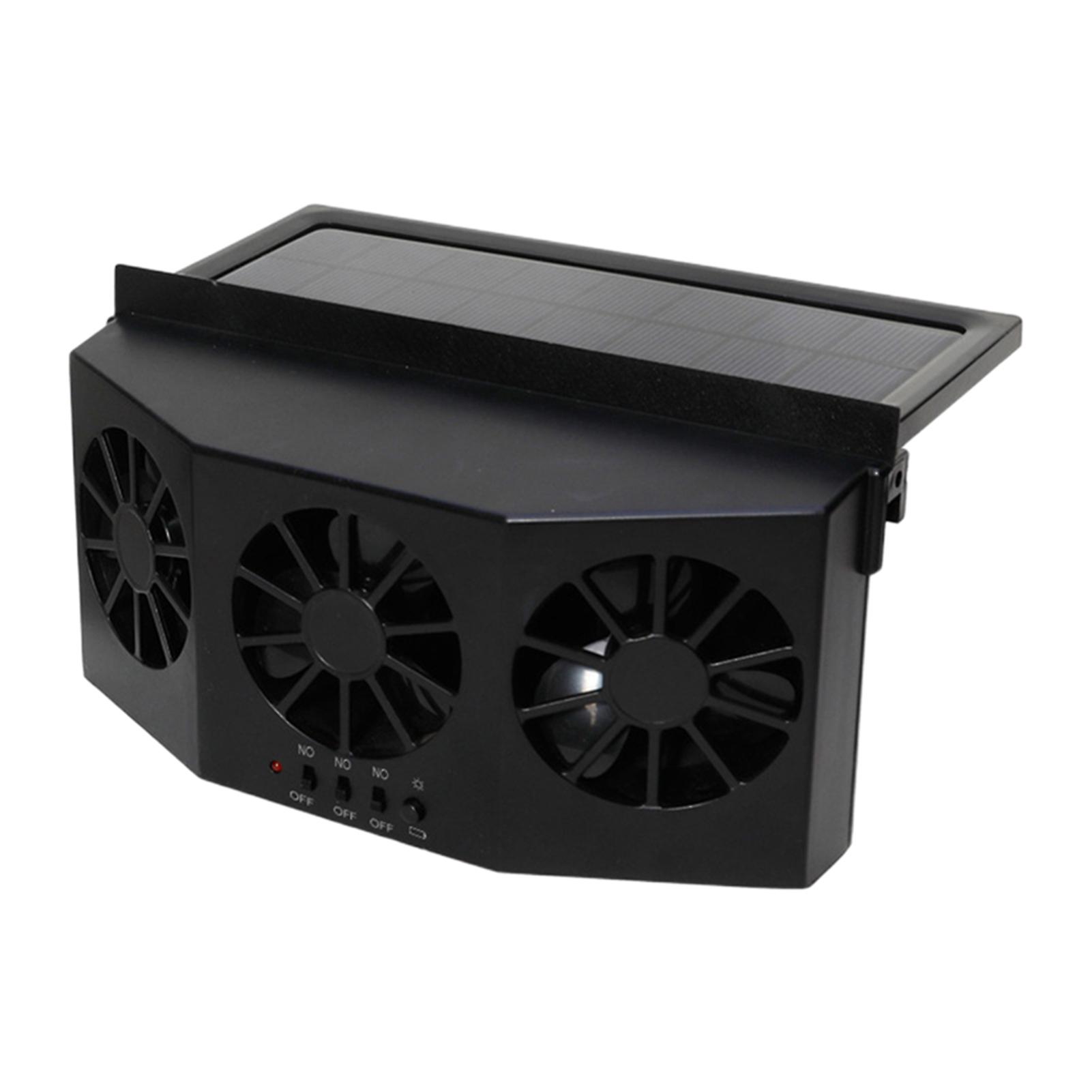 3 Airs Outlet Solar Powered Car Window Fan Durable Vehicle Cooling Fan for Auto Cars Vehicle