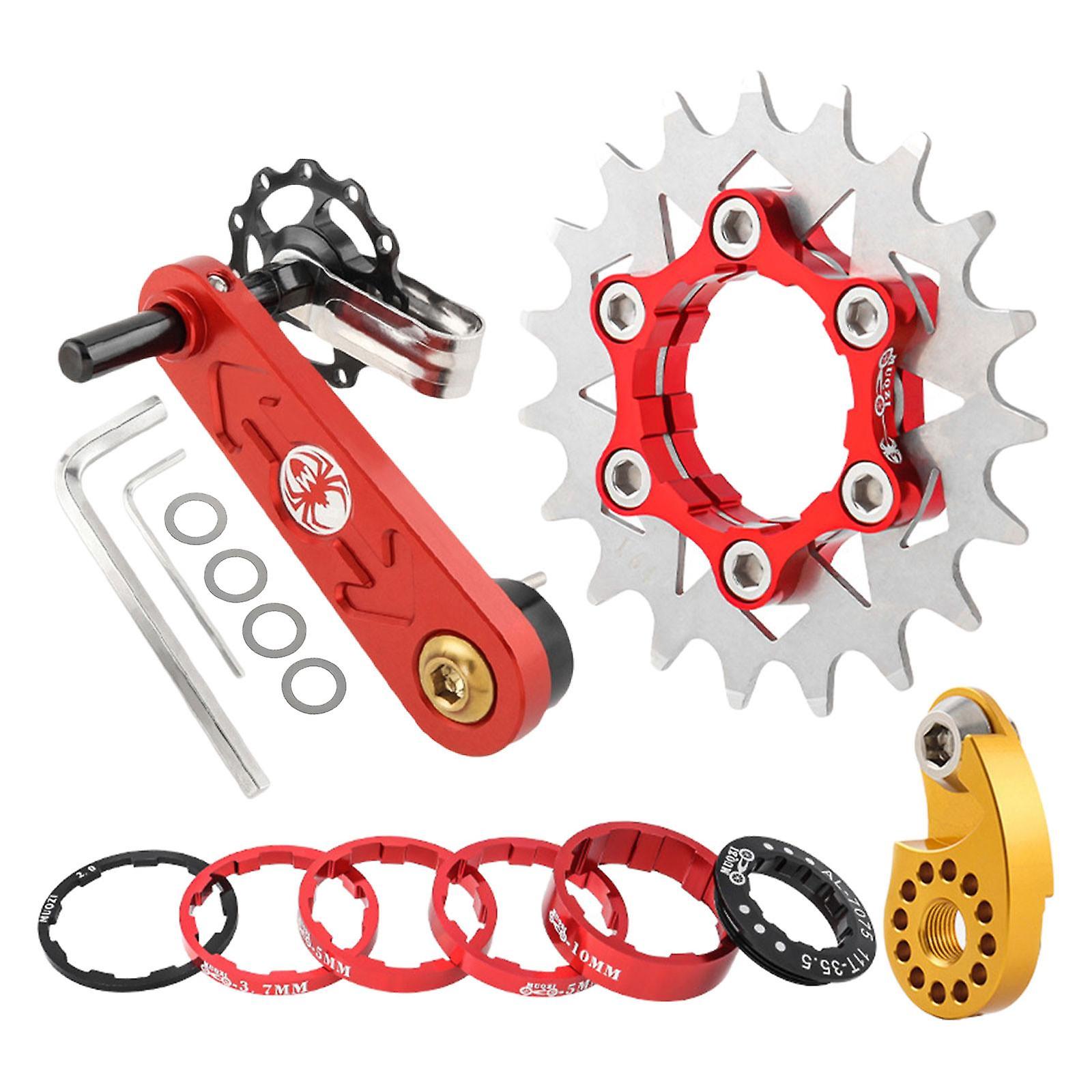 Vélo Single Speed Conversion Kit Clé Alliage d’Aluminium Cassette Single Speed Rouge 19T