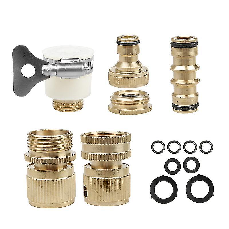 L 4 Pieces Threaded Adapters, Brass Connect Y Valve Hose End Pipe Fittings For Tubes Universal Adapter Accessories Adapter Connectors