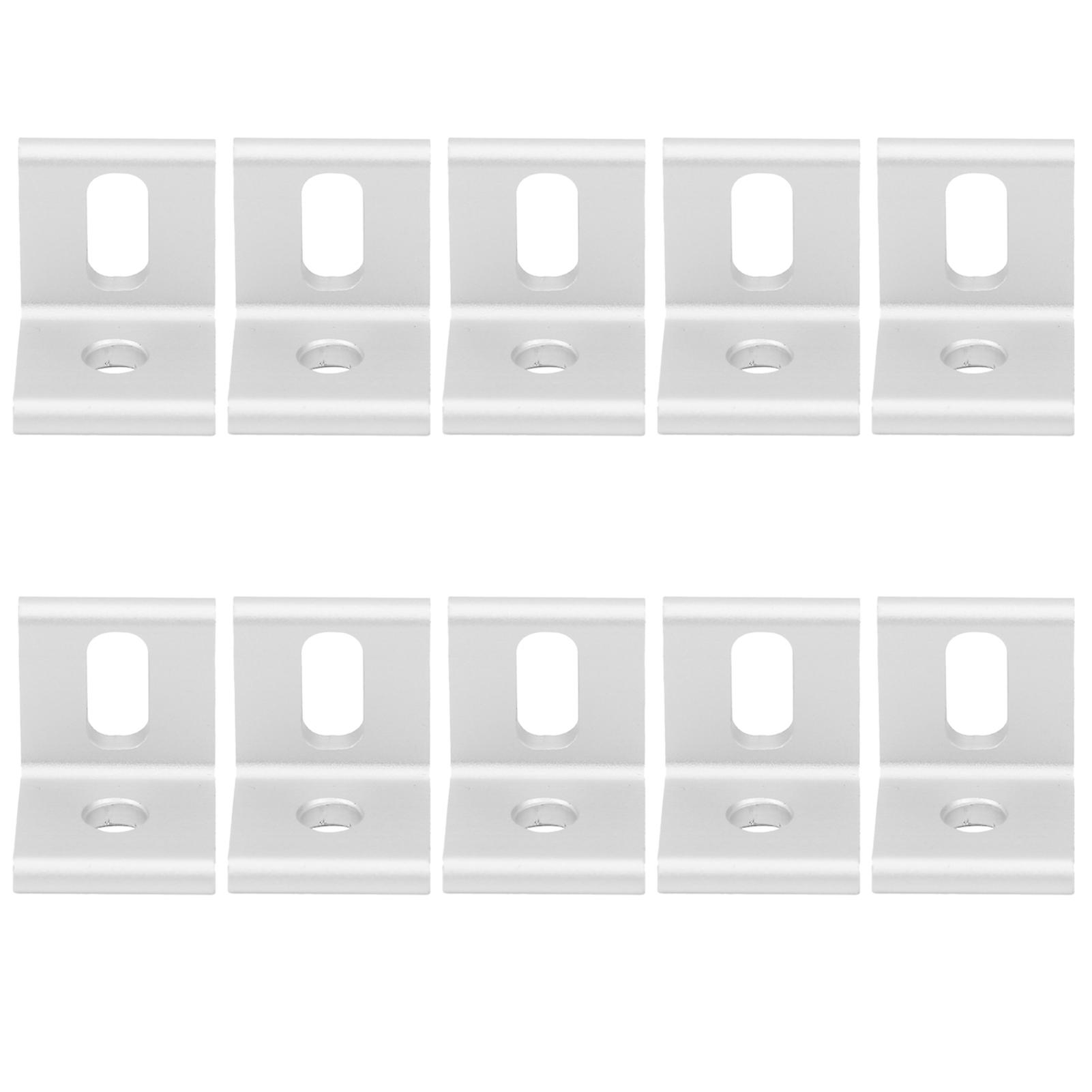 Ouitble Right Angle Corner Bracket 10Pcs Right Angle Corner Bracket 90° Aluminum L Shaped Fixed Brace, Industrial Fasteners for Furniture and