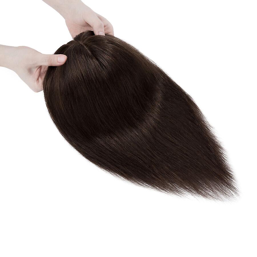 Human Hair Toppers with Bangs Straight Hair Clip In Topper