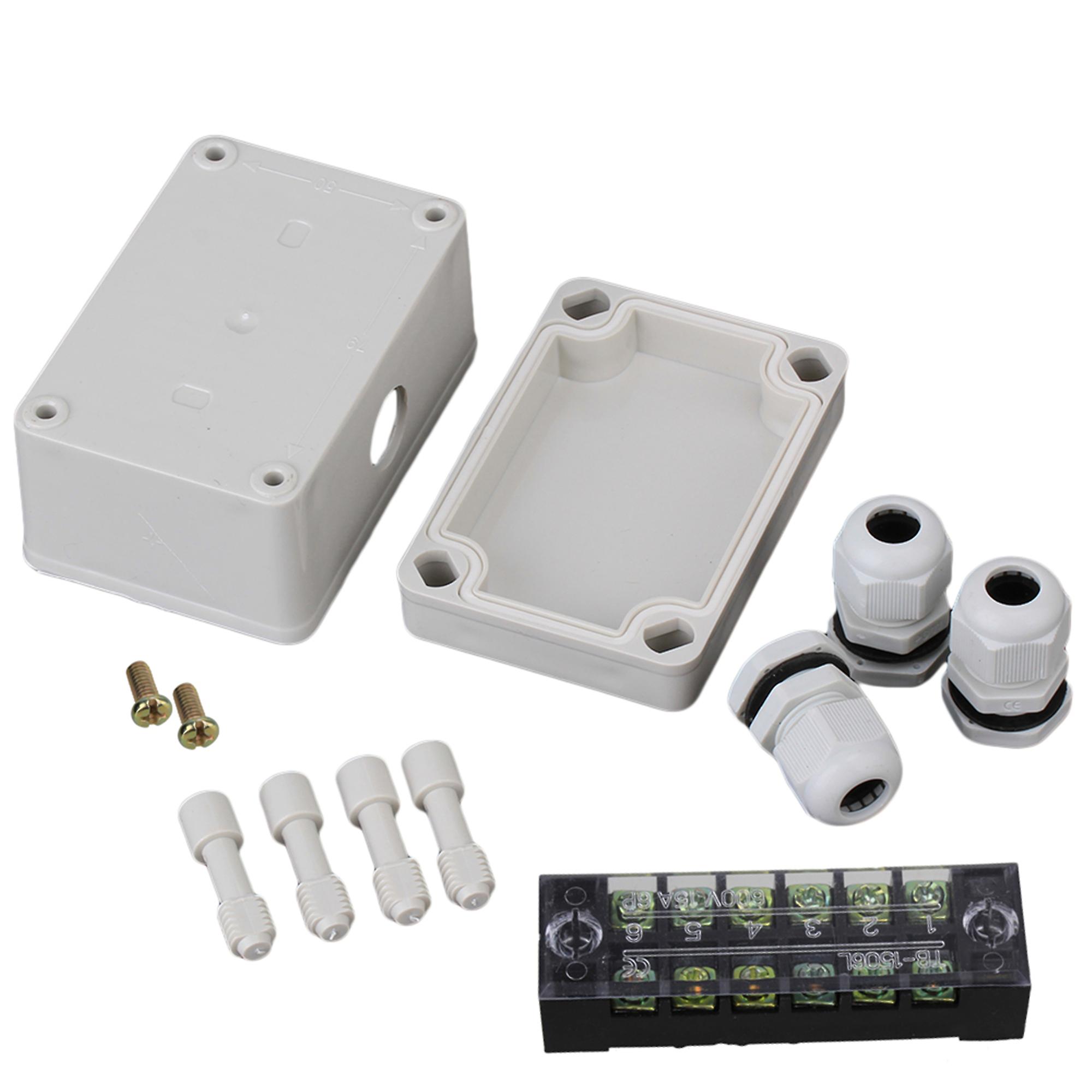 6 Position Terminals Plastic Electric Project Junction Box Gray White