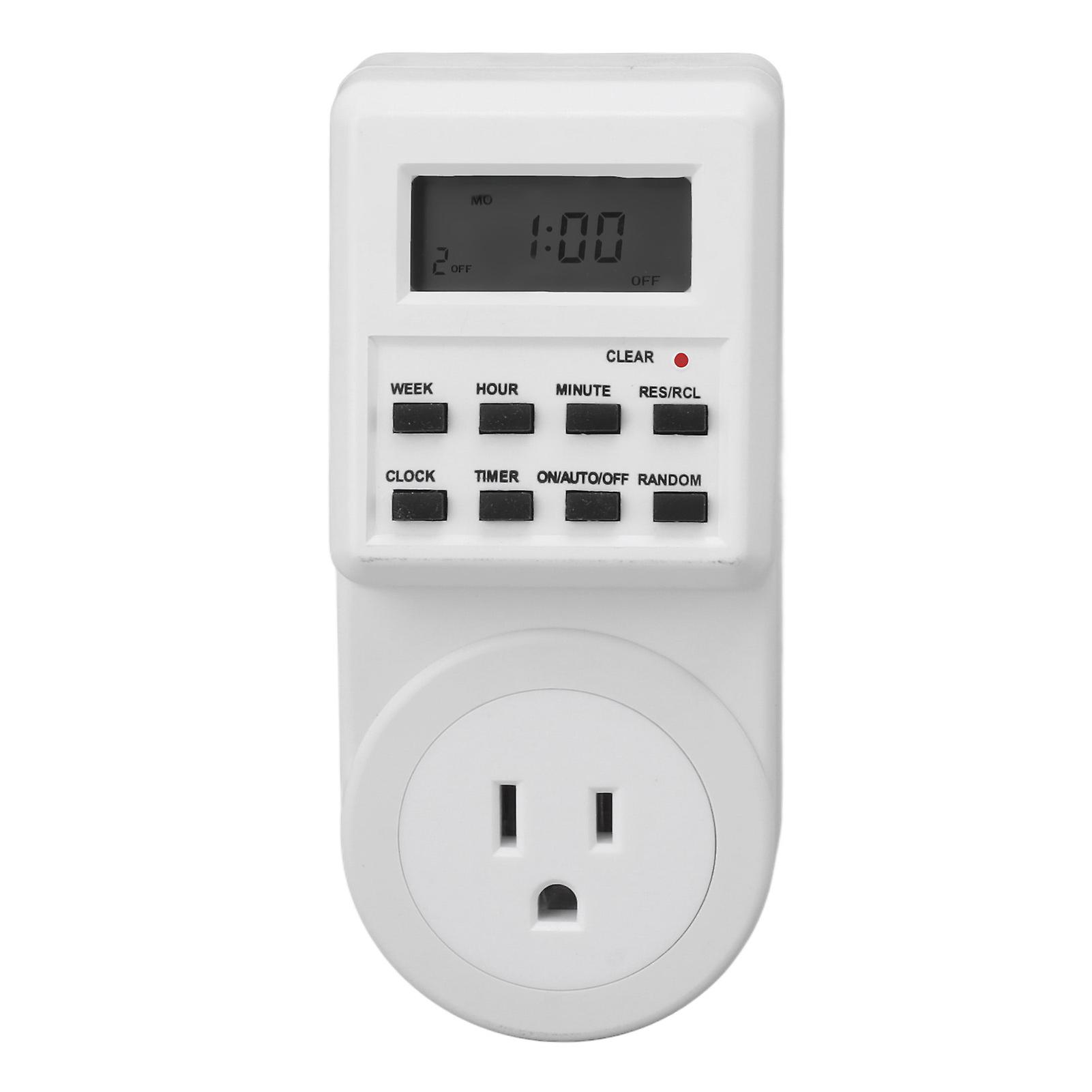 Compact Digital Countdown Timer with Auto Shutoff, 120V 15A US Plug