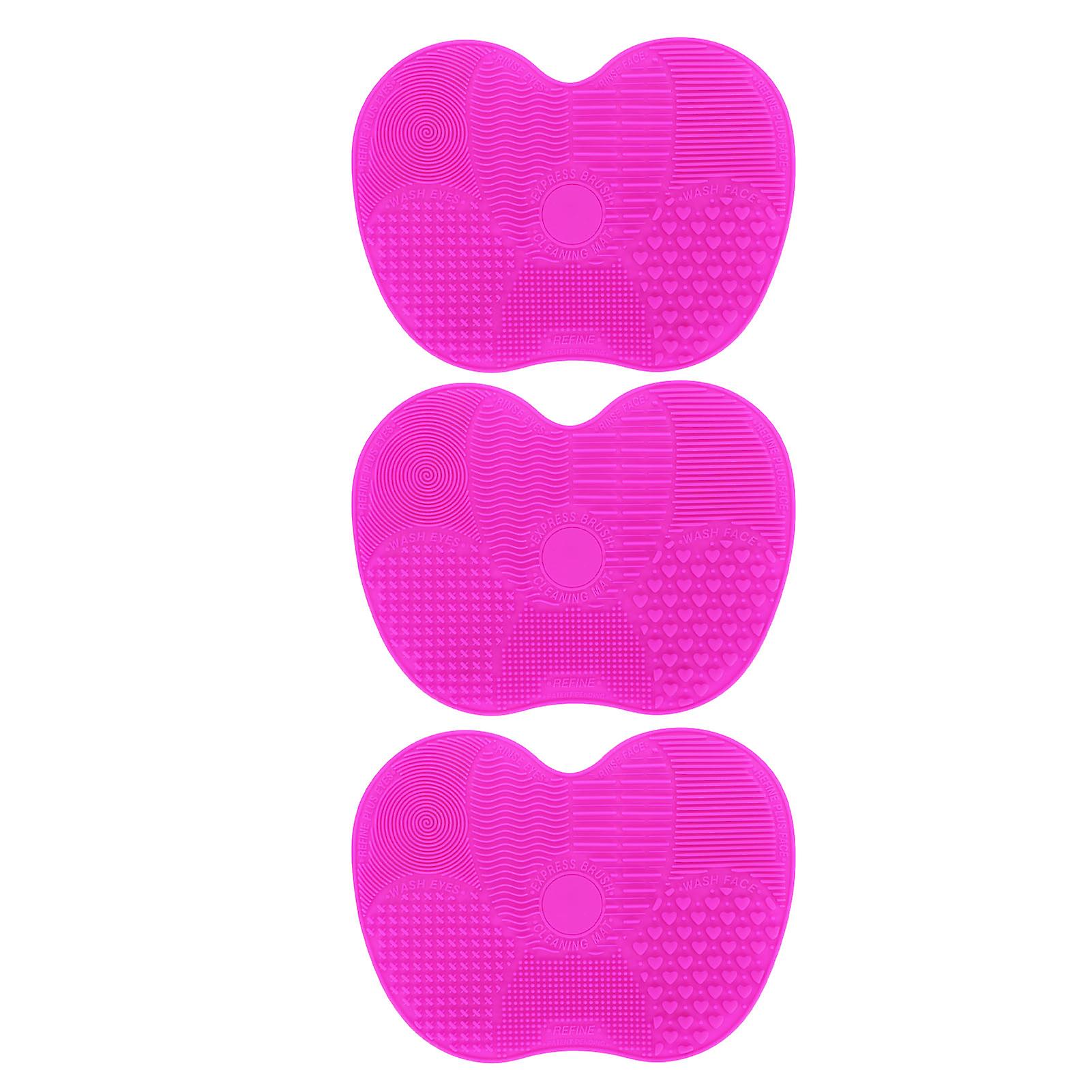3pcs Soft Silicone Makeup Brushes Cleansing Mat Cute Shape Set