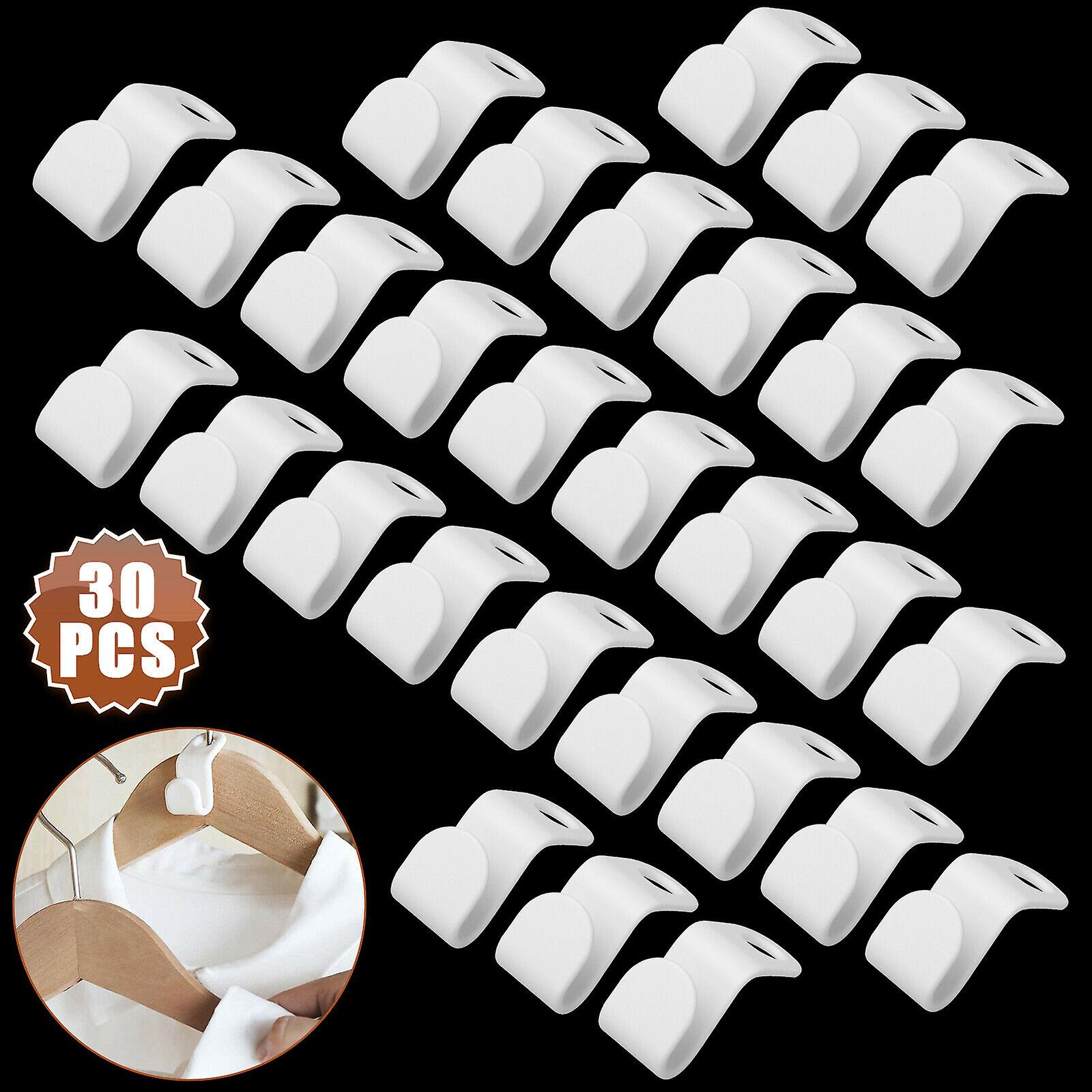 30 PCS Stackable Hanger Connector Hooks Hanging Clothes Organize Saving Space