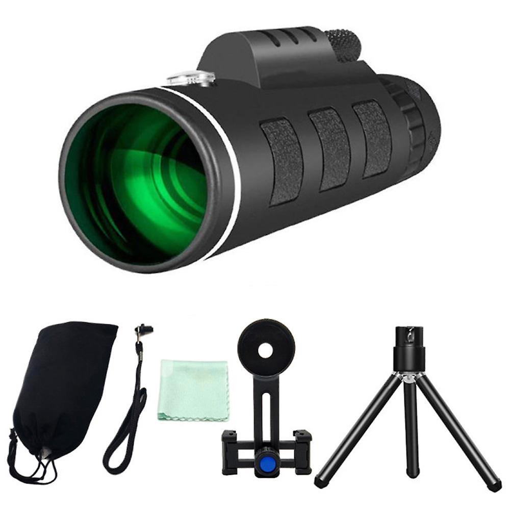 Compact Monocular Telescope, Waterproof High Powered Observation Tool for Outdoor Enthusiasts, Equipped with Smartphone Adapter for Capturing