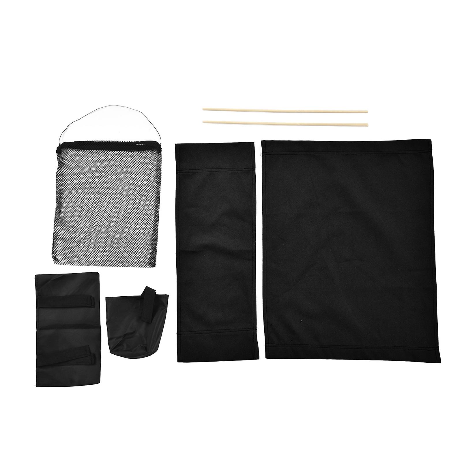 Canvas Chair Seat Replacement with Storage Bag Canvas Seat Chair Protective Cover for HouseholdBlack