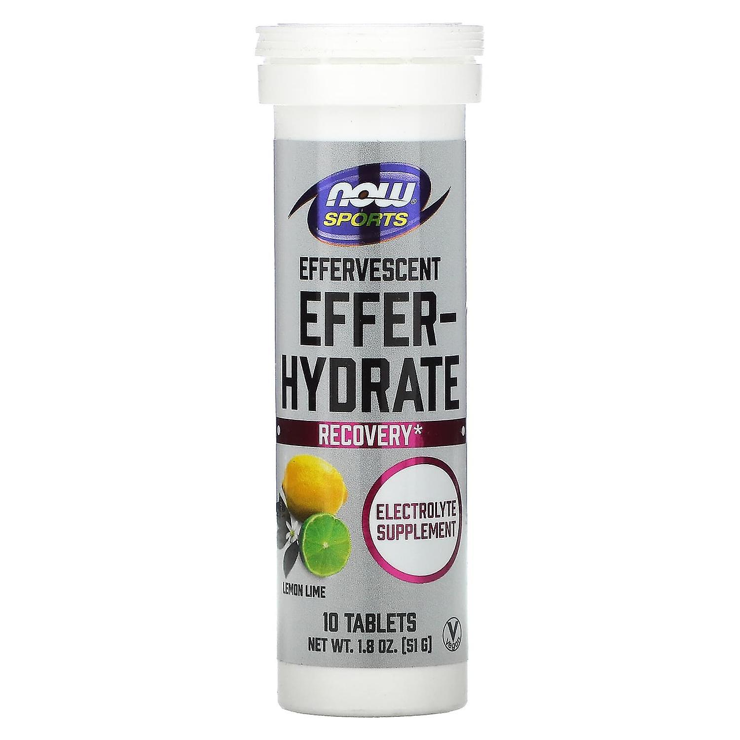 NOW Foods, , Effer-Hydrate, Lemon Lime, 10 Tablets, 1.8 oz (51 g)