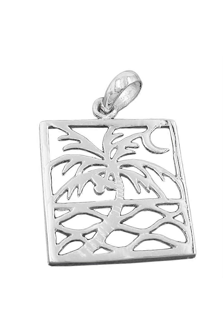 Pendant Rectangular Palm Tree Silver 925 - Gl93027