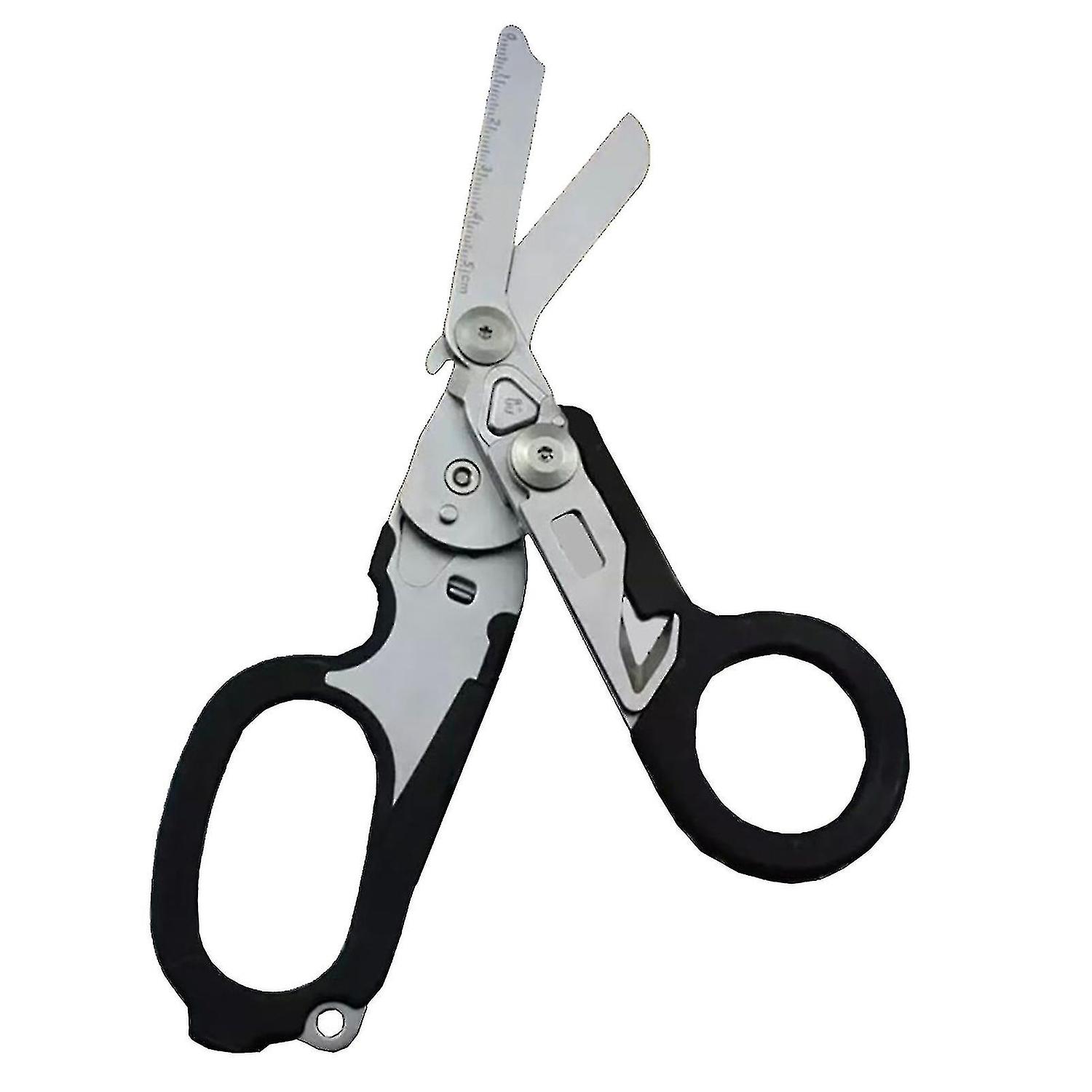 First Aid Stainless Steel Black Wrench Camping Multi-Tool Scissors