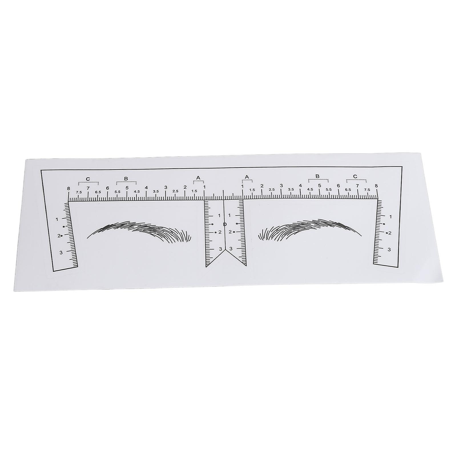 100PCS Eyebrow Ruler Stencils Clear Scale Transparent Adhesive Eyebrow Designer Tools for Makeup 