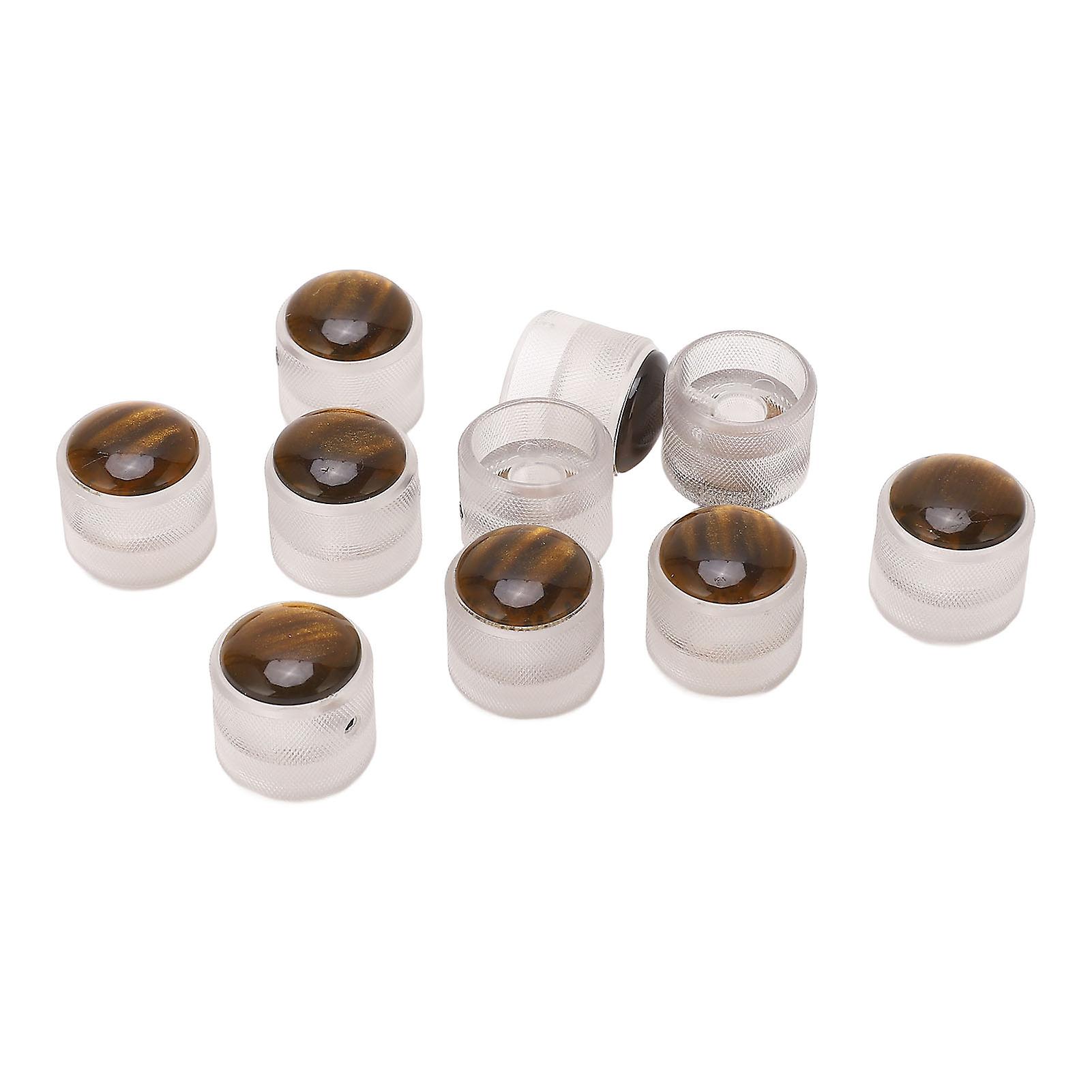 حجم نغمة قبة المقابض البلاستيك التحكم الكهربائية الغيتار باس أجزاء الملحقات مع مفتاح ربط عرافة GD91 أبيض مع القهوة الأحجار الكريمة