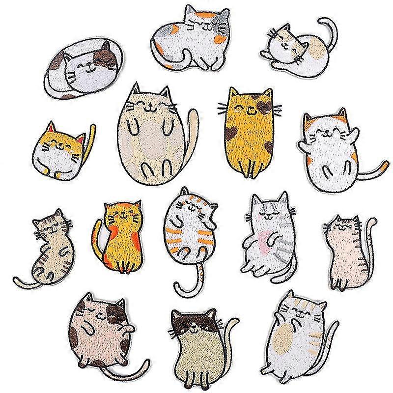 Süße Katzenmuster gestickte Patches