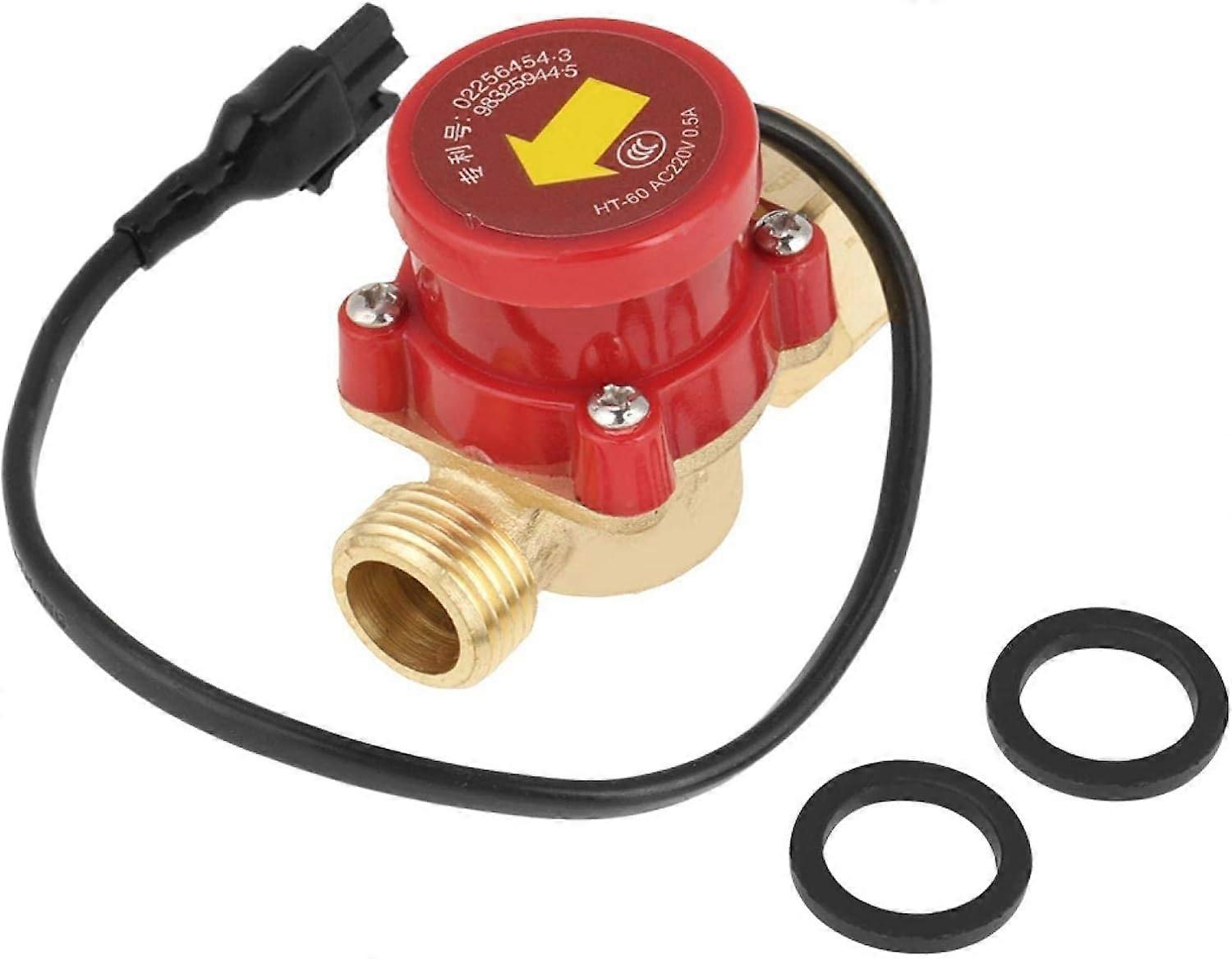 HT-60 Thread Water Pump Flow Sensor Switch, AC 220V 0.5A Water Flow Sensor Switch, G 1/2"-1/2" Pump 