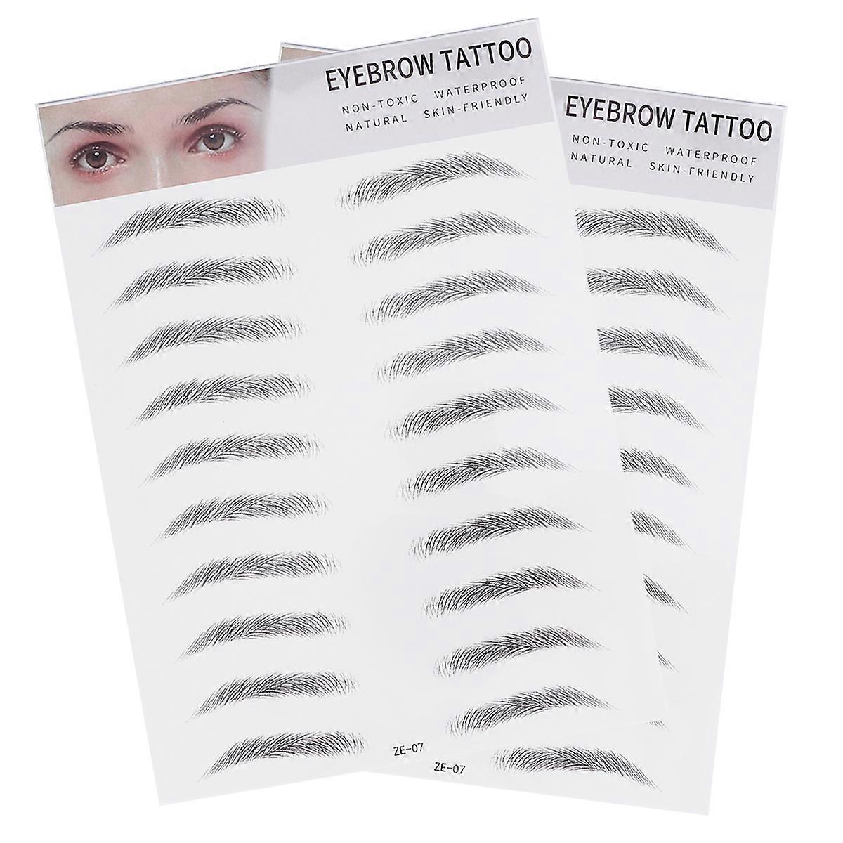 2 Pcs Makeup Sets Eyebrow Tattoo Sticker Bionic Eyebrow Water Transfer False Eyebrows