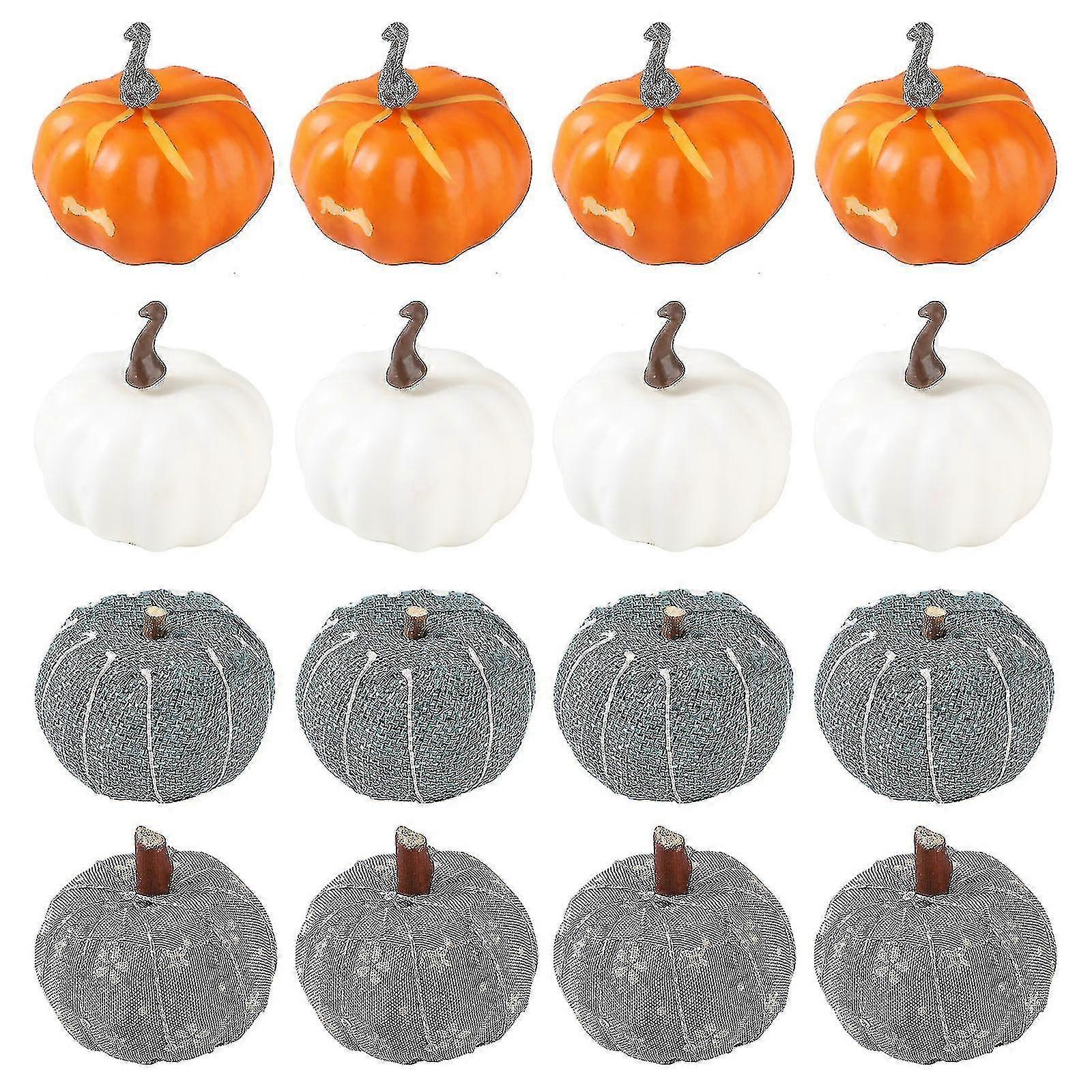 محاكاة اليقطين نموذج 16 قطع رغوة 2.4in متعدد الألوان عيد الشكر عيد الهالوين حصاد مهرجان الزينة