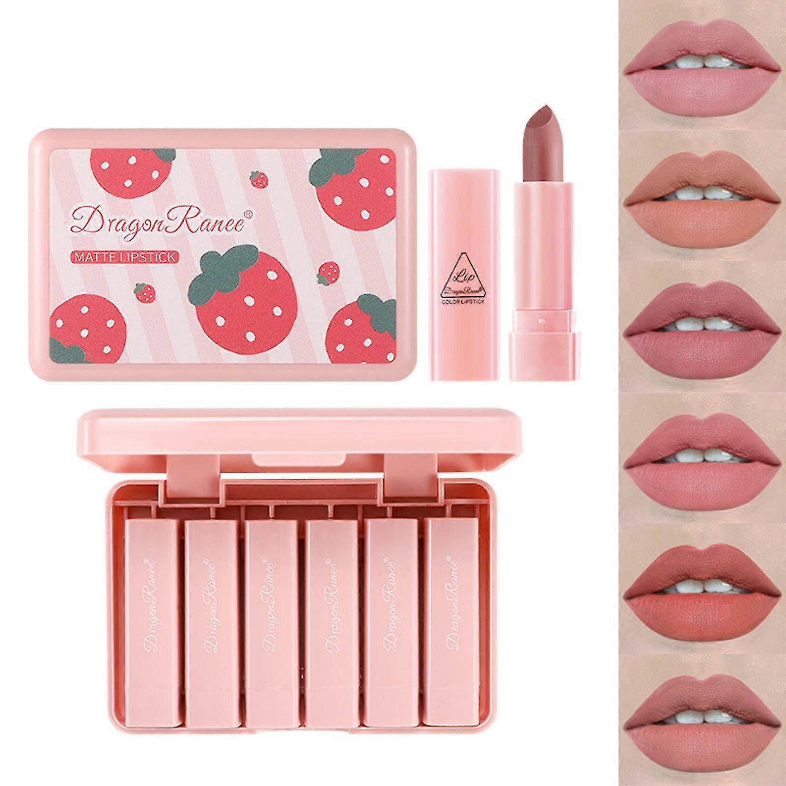 Lipstick 6 Colors Set Matte Cute And Not Easy To Dip Cup Lipstick Set Matte Lipstick Set Makeup